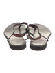 Gucci Web Accent Leather T-Strap Sandals