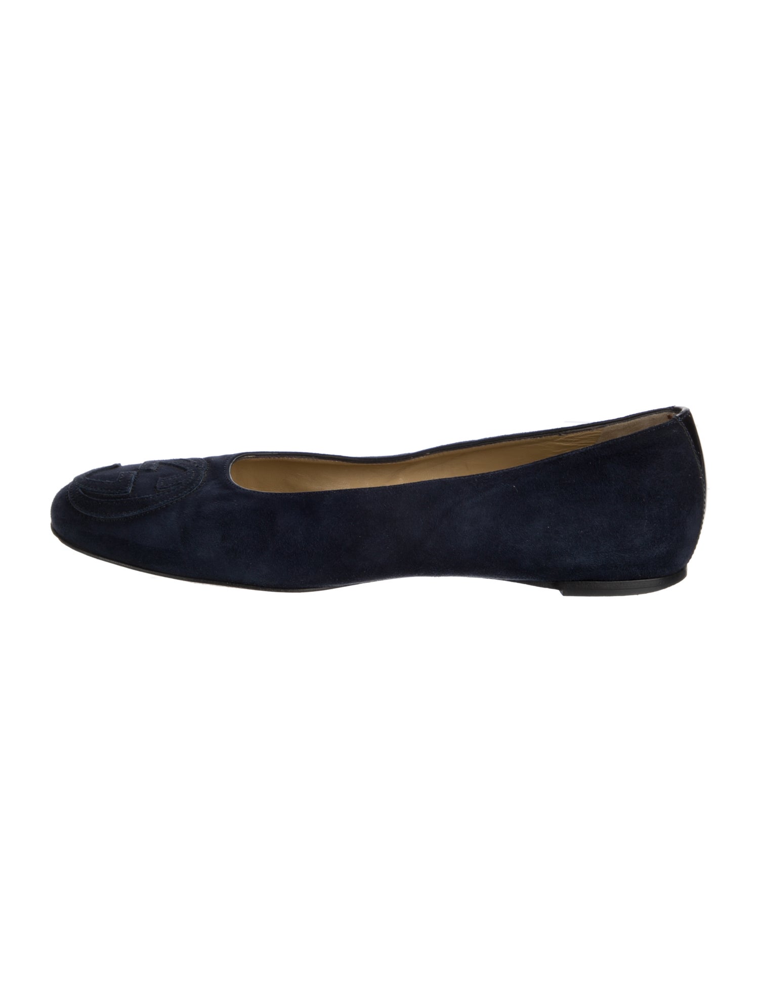 Gucci Interlocking G Logo Suede Ballet Flats
