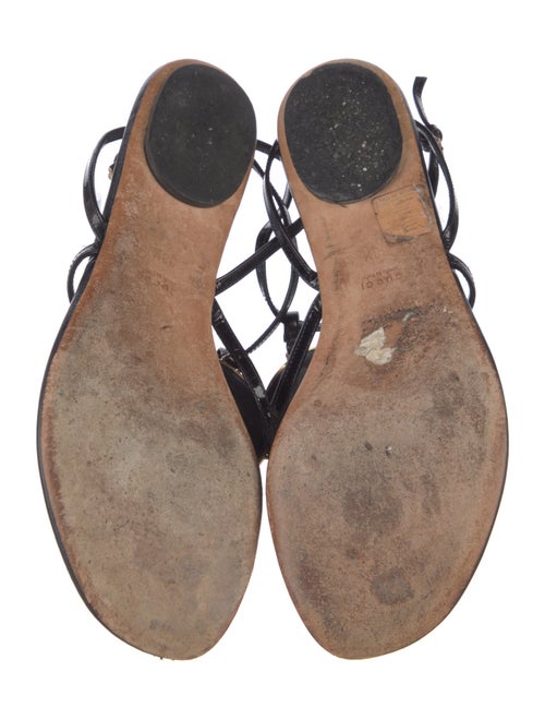 Gucci Interlocking G Logo Leather T-Strap Sandals