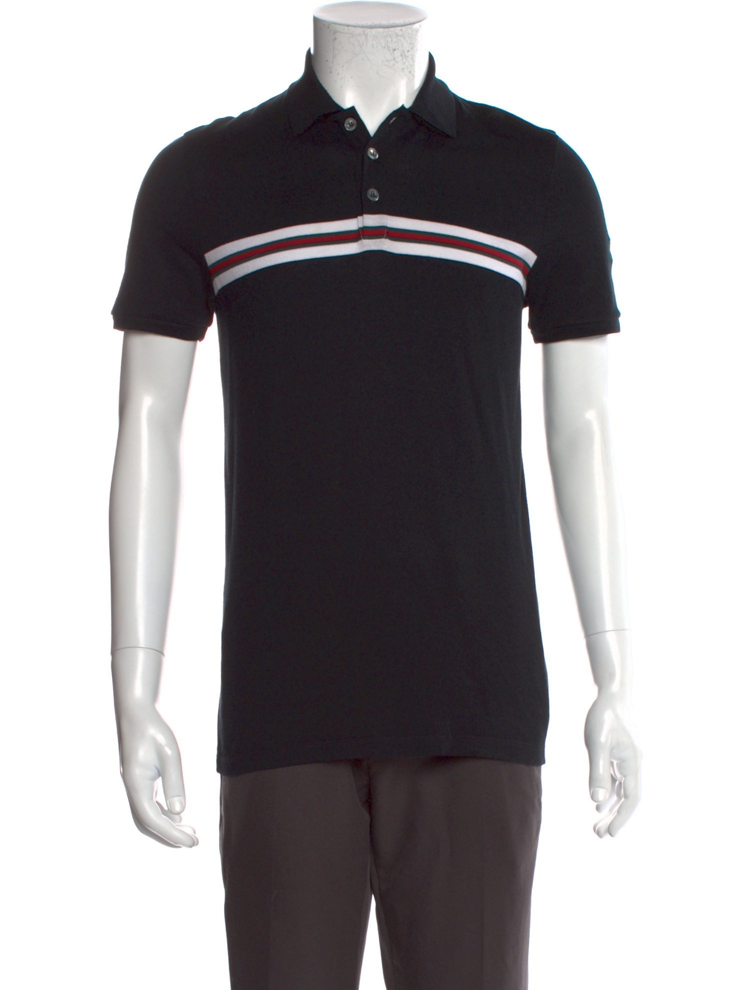Gucci Web Accent Striped Polo Shirt