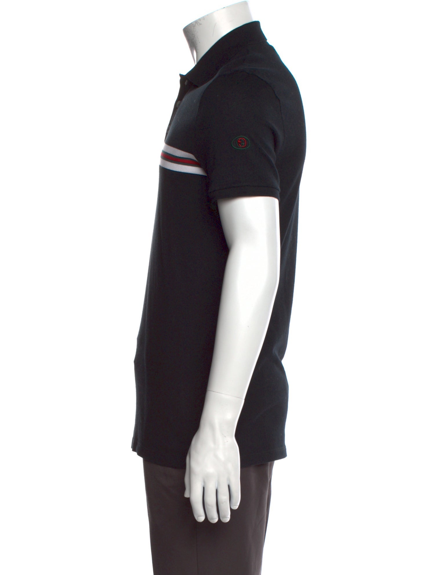 Gucci Web Accent Striped Polo Shirt