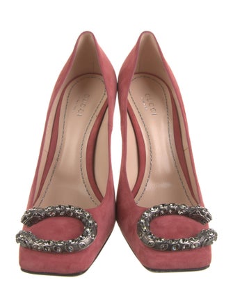 Gucci Dionysus Accent Suede Pumps