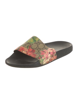 Gucci GG Signature Floral Print Slides