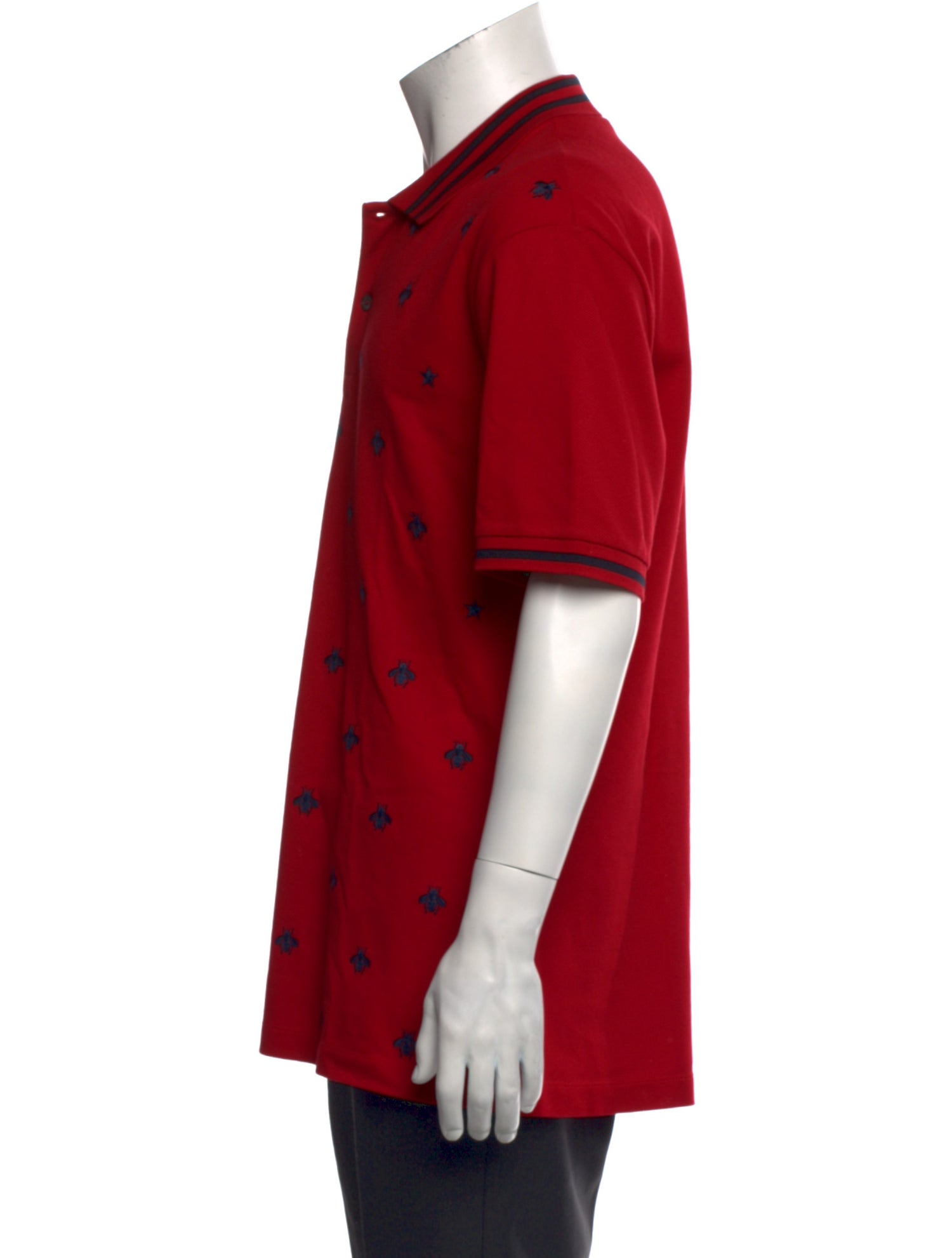 Gucci Bee Accent Printed Polo Shirt