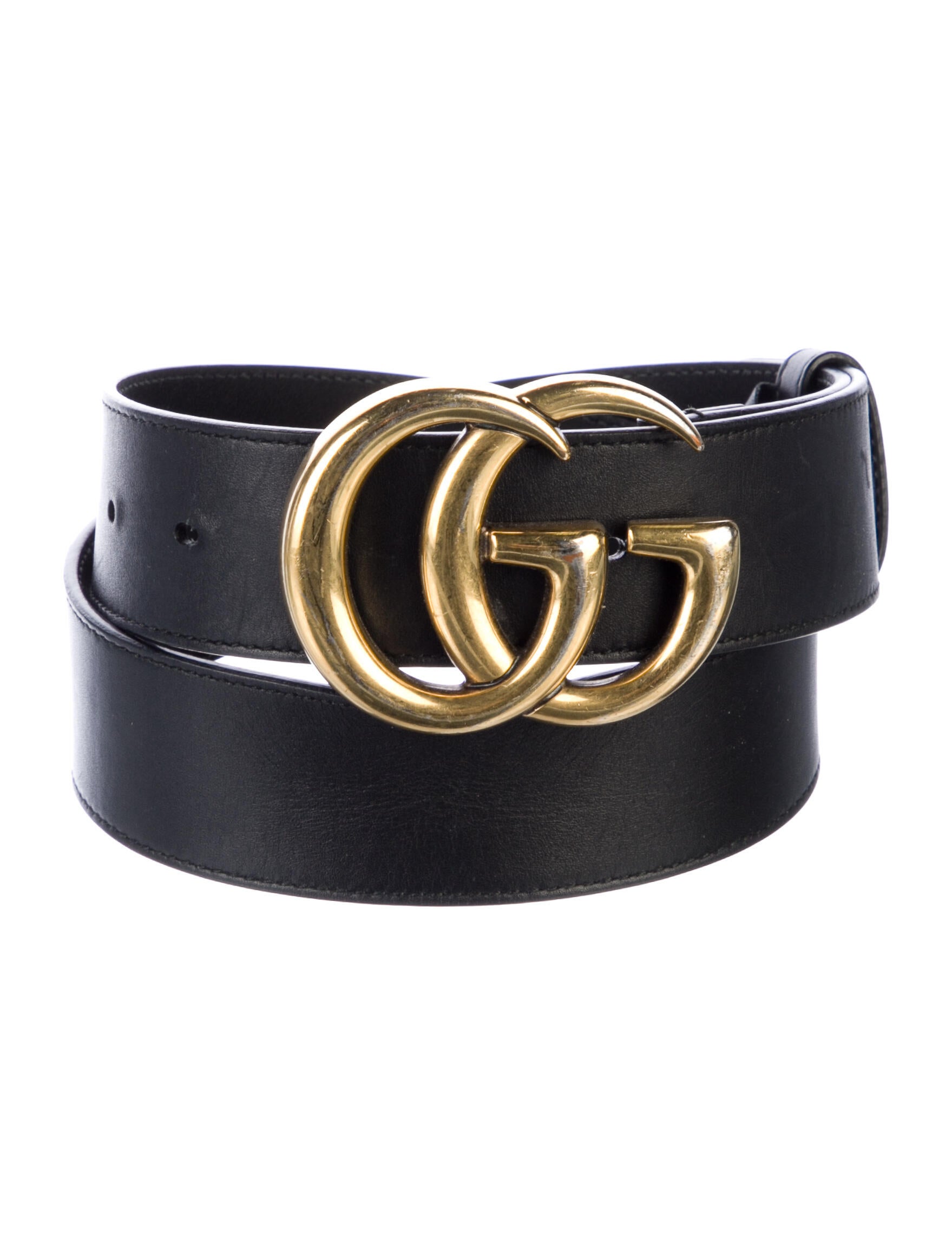 Gucci Double G Logo Leather Belt