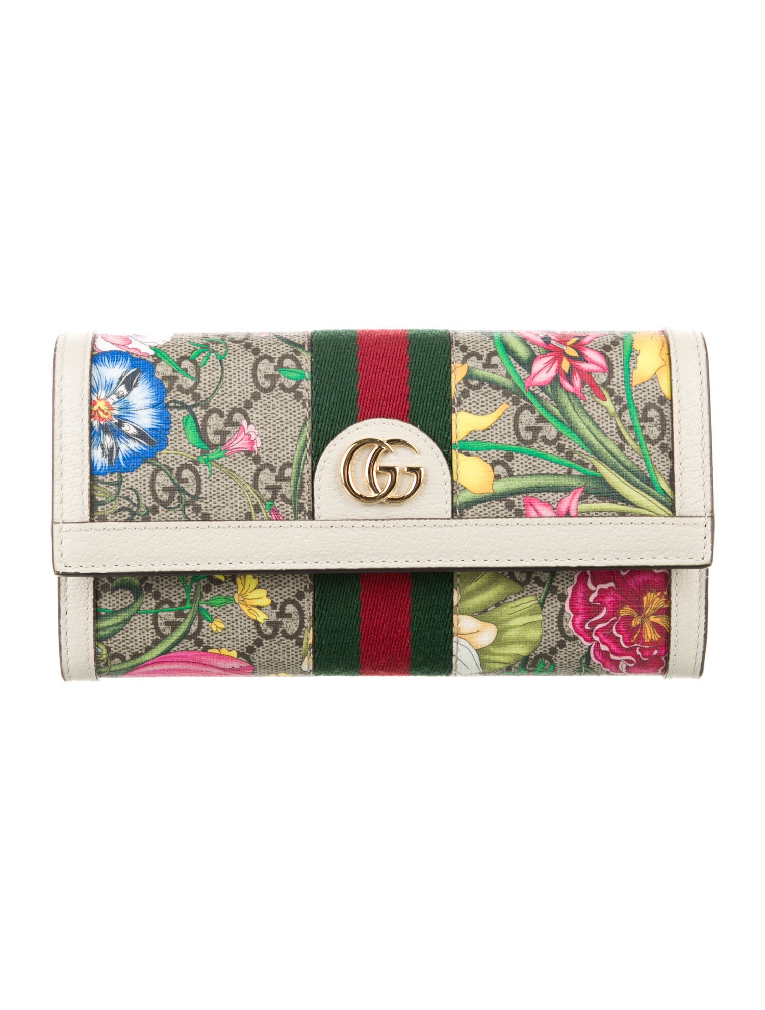Gucci Flora Print Continental Wallet w/ Tags