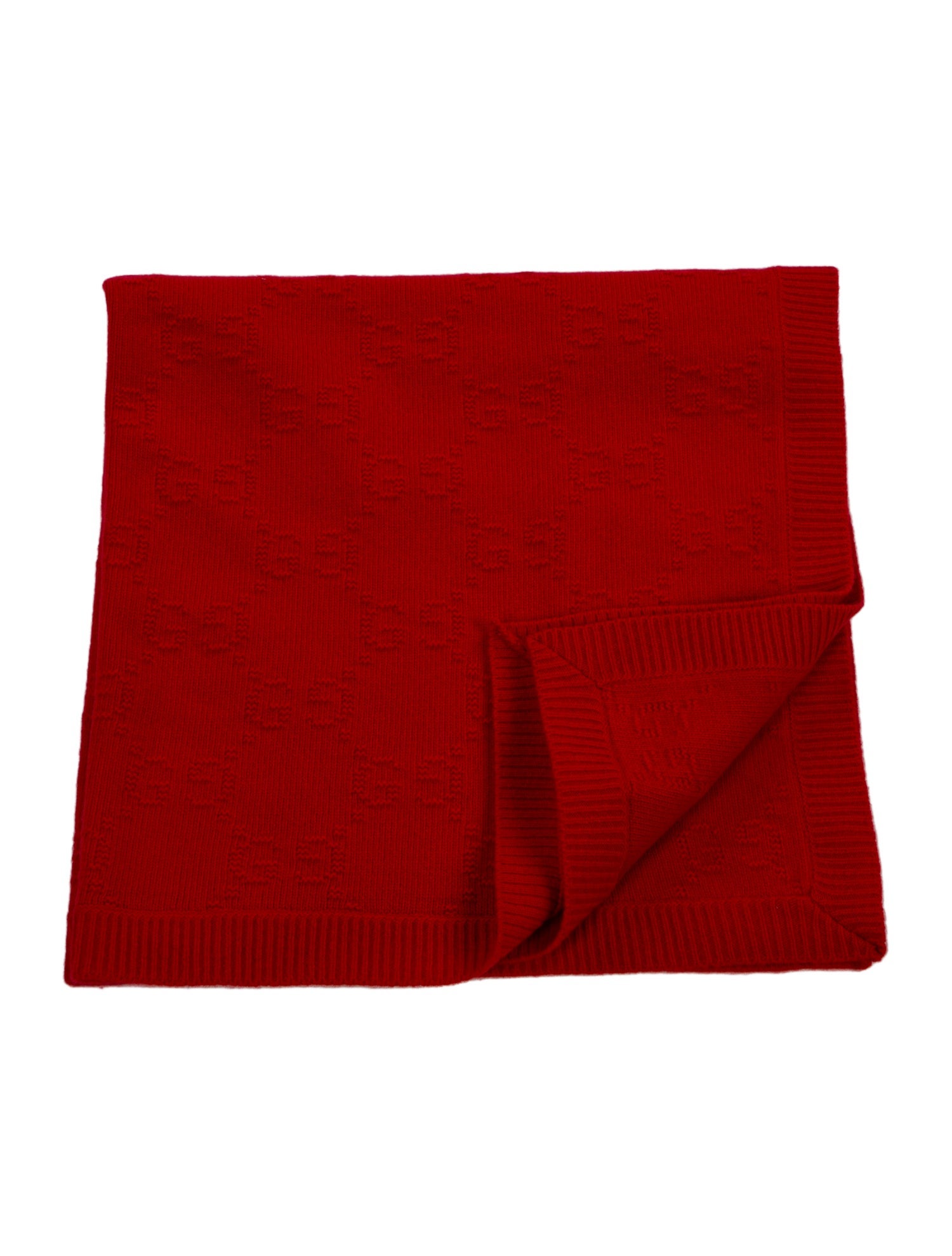 Gucci Wool Embossed GG Logo Baby Blanket