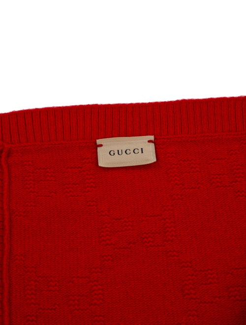 Gucci Wool Embossed GG Logo Baby Blanket