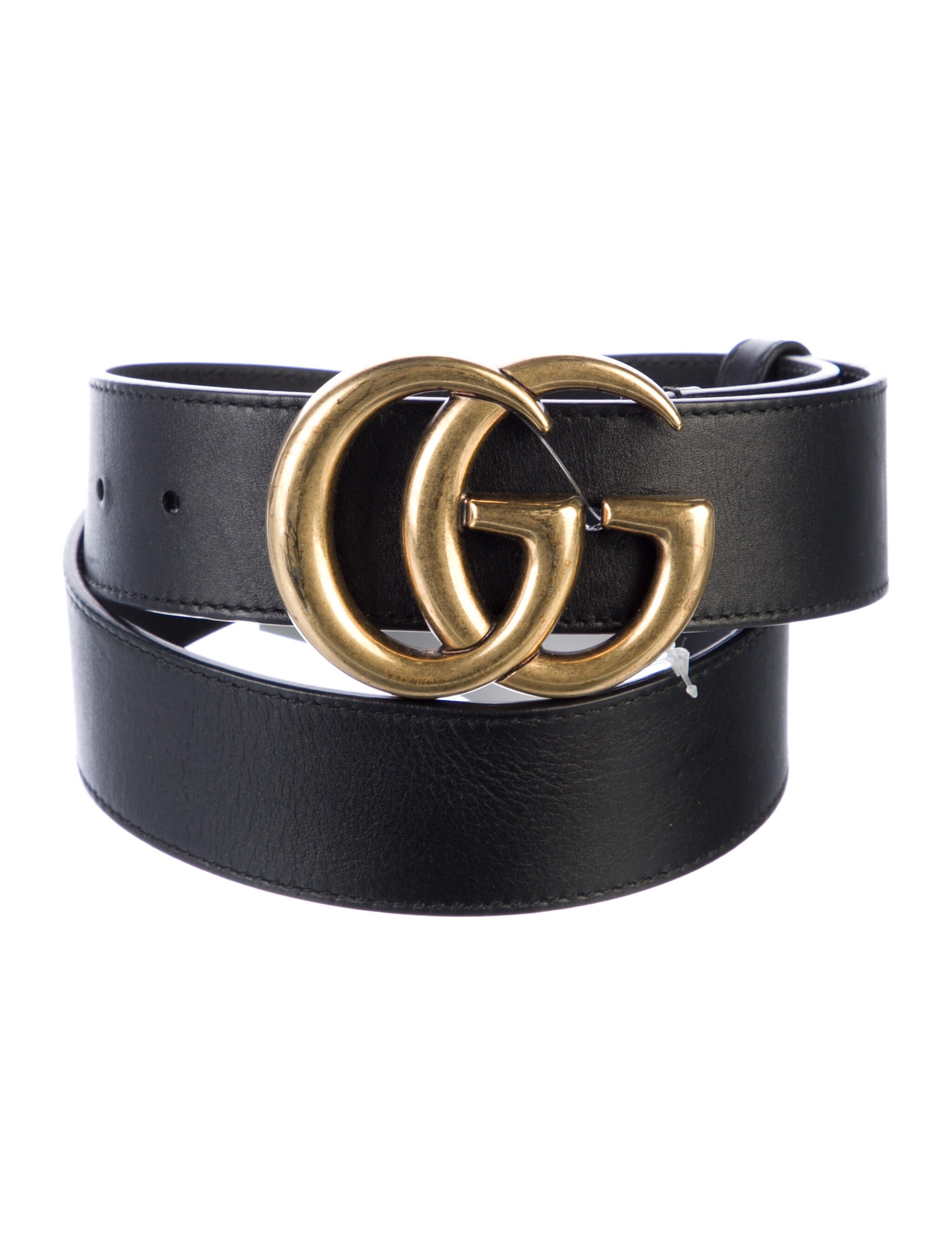 Gucci Double G Logo Leather Belt