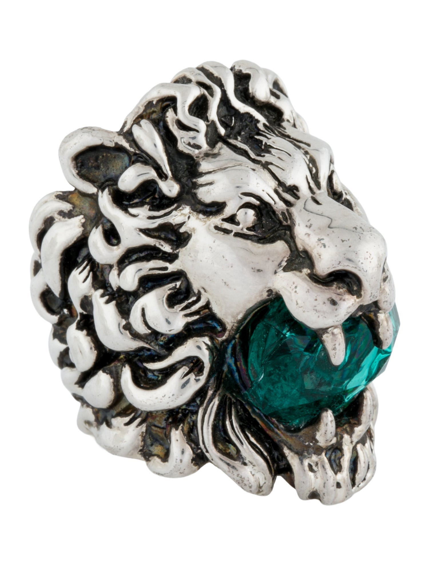 Gucci Crystal Lion Head Cocktail Ring