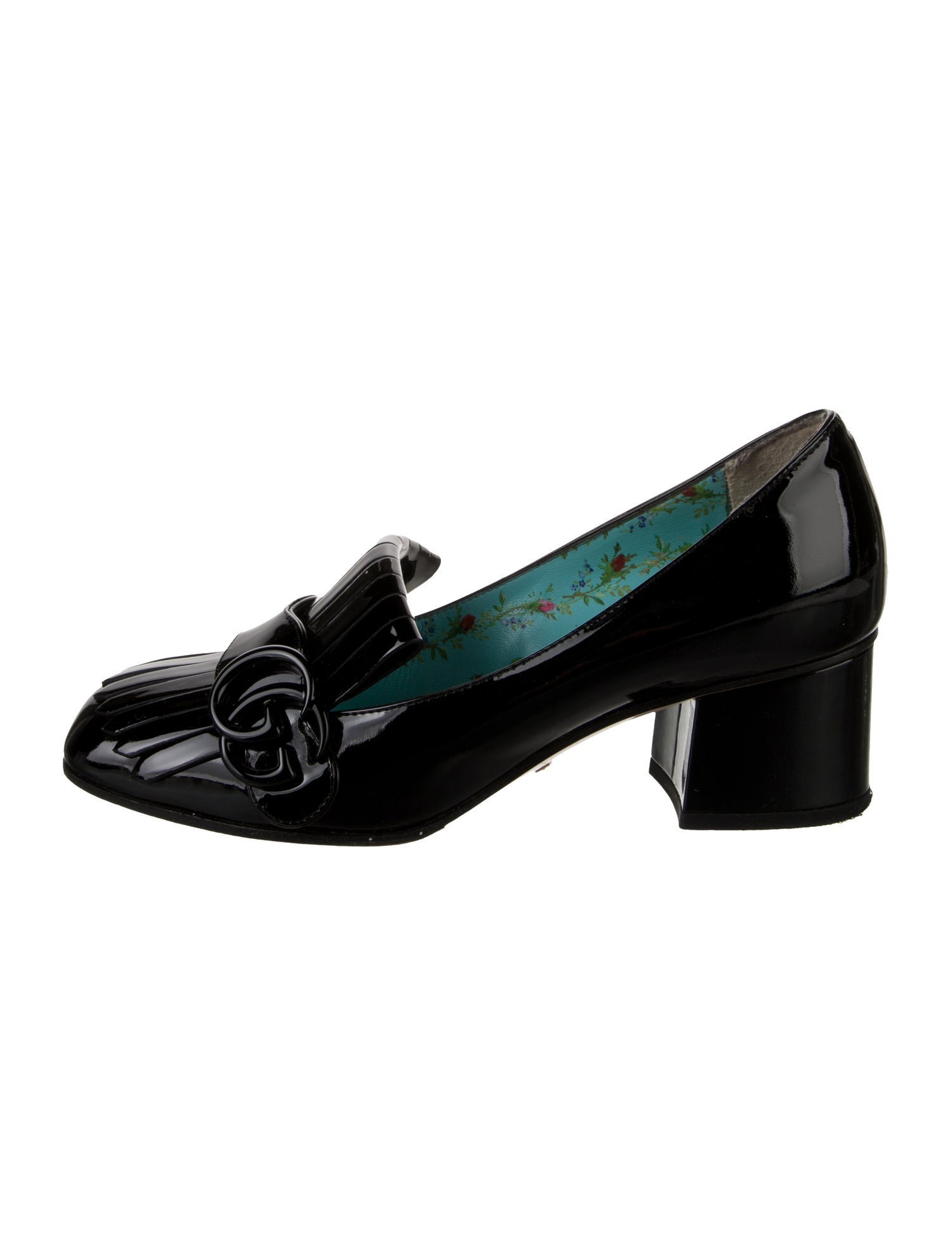 Gucci Double G Logo Patent Leather Pumps
