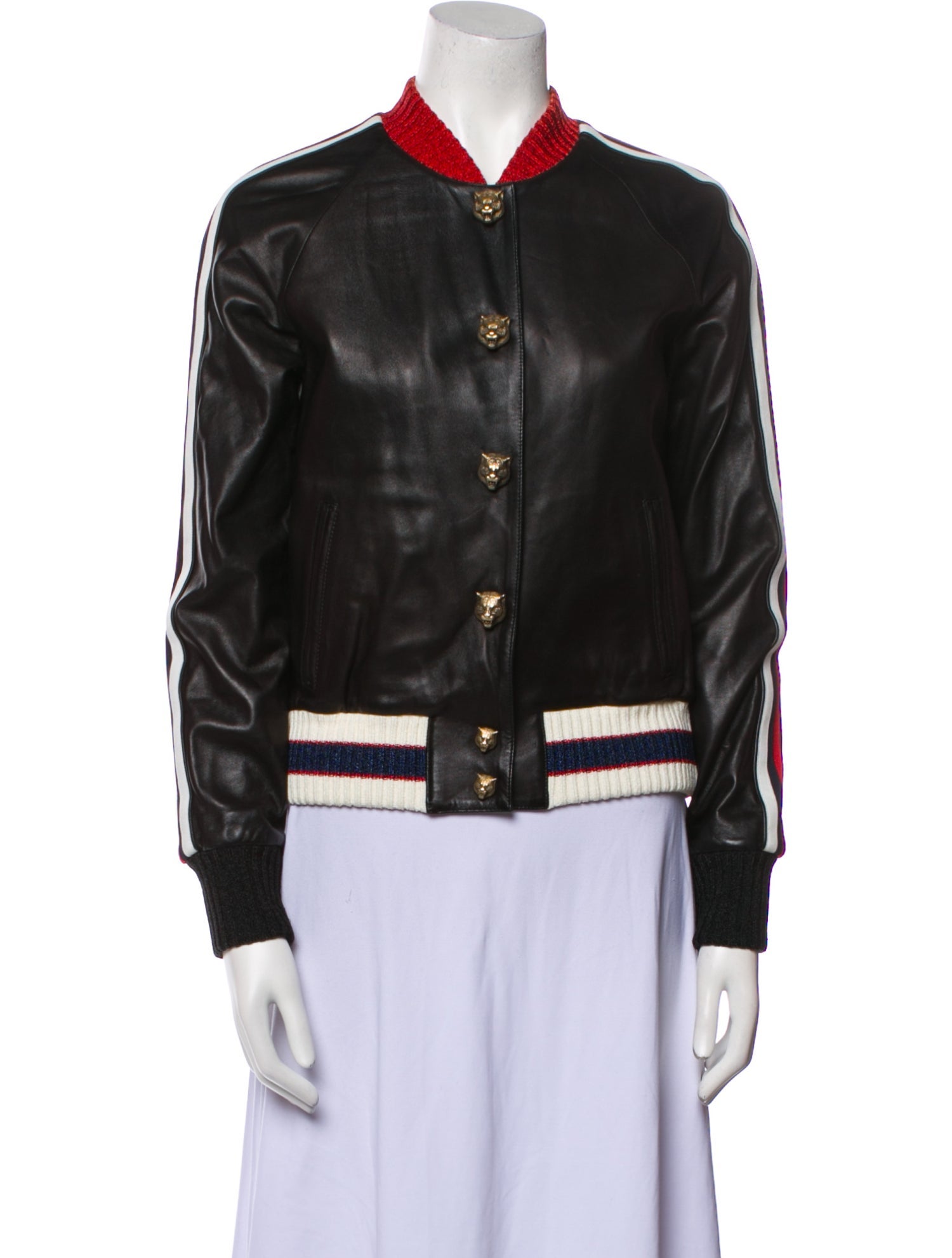Gucci 2017 Leather Bomber Jacket