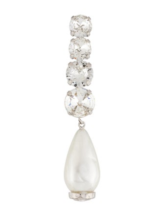 Gucci Crystal & Faux Pearl Single Drop Earring