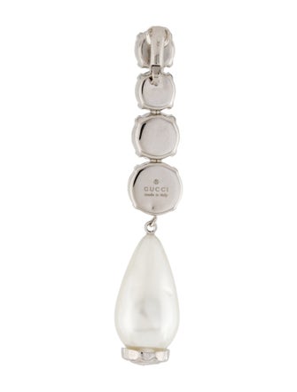 Gucci Crystal & Faux Pearl Single Drop Earring
