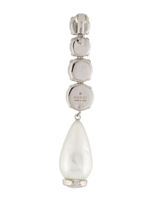 Gucci Crystal & Faux Pearl Single Drop Earring