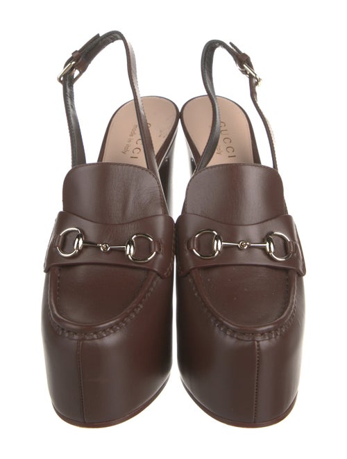 Gucci Horsebit Accent Leather Slingback Pumps