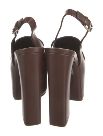 Gucci Horsebit Accent Leather Slingback Pumps