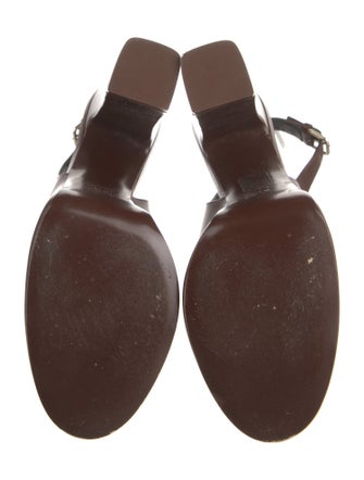 Gucci Horsebit Accent Leather Slingback Pumps