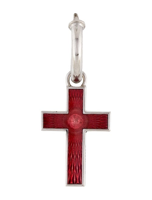 Gucci Enamel Cross Drop Single Earring