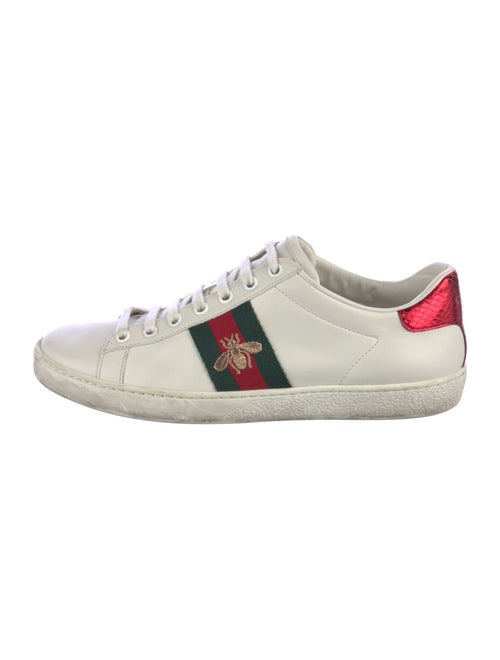 Gucci Web Accent Leather Sneakers