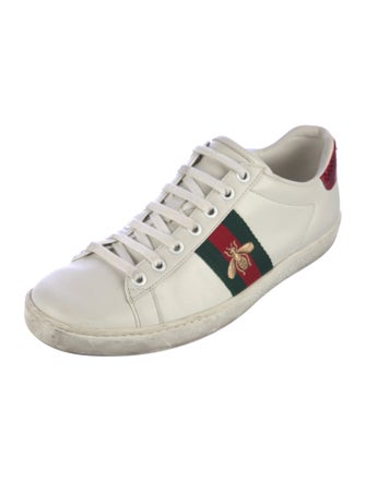Gucci Web Accent Leather Sneakers
