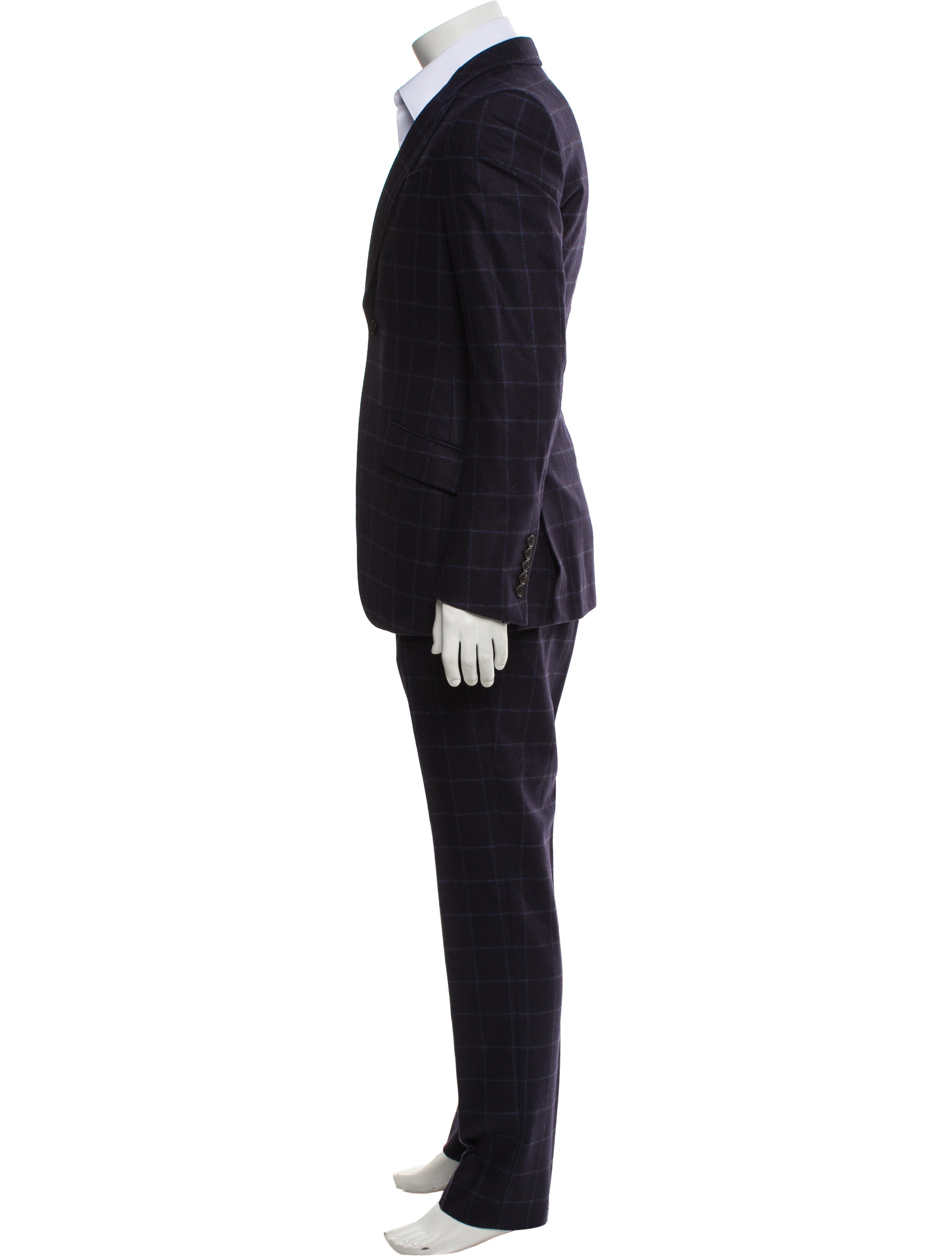 Gucci Wool Plaid Print Suit Vest