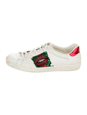 Gucci Web Accent Leather Sneakers
