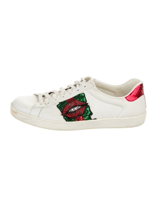Gucci Web Accent Leather Sneakers