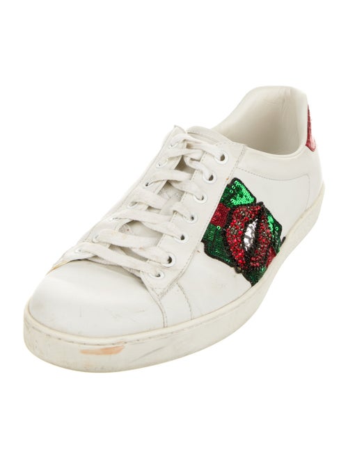 Gucci Web Accent Leather Sneakers
