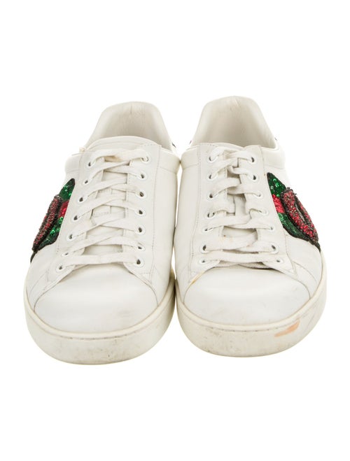 Gucci Web Accent Leather Sneakers