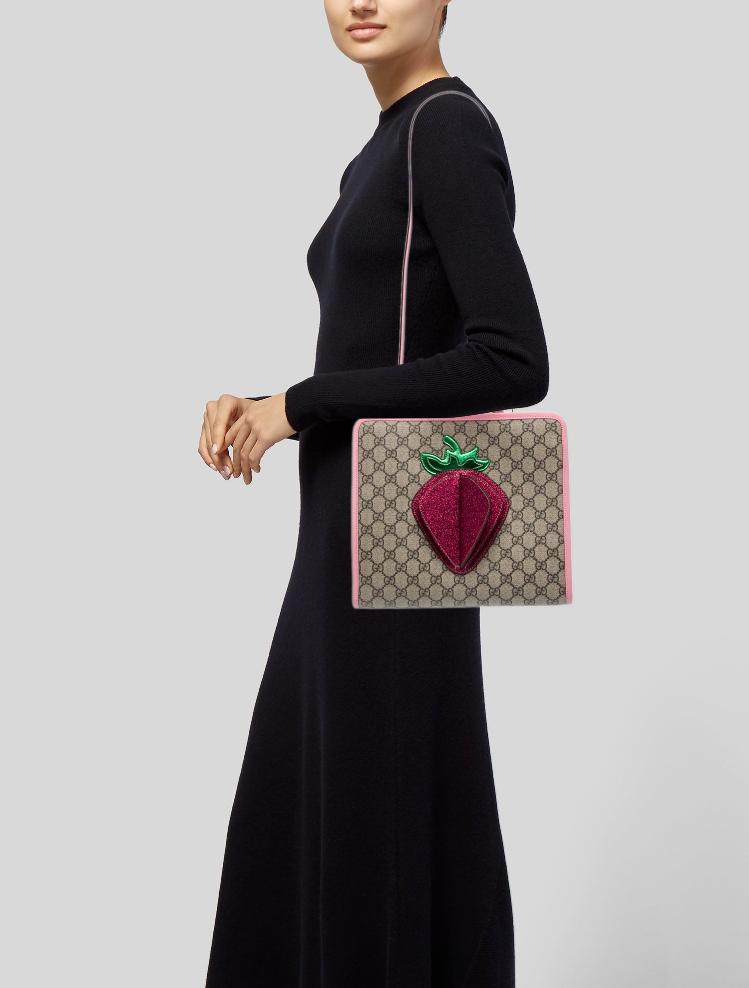 Gucci Girls' GG Supreme Strawberry Handle Bag w/ Tags