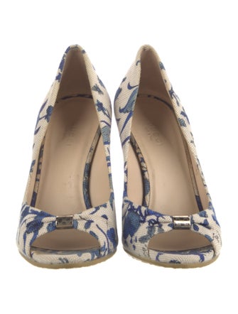Gucci Microguccissima Pattern Canvas Pumps
