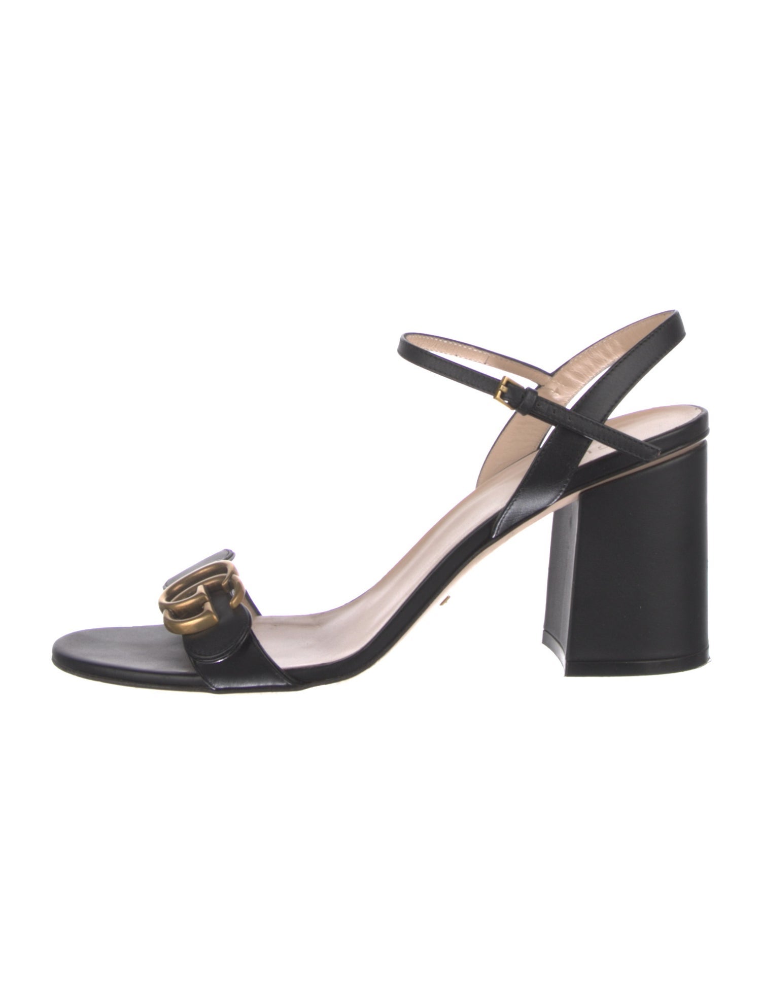 Gucci Double G Logo Leather Sandals