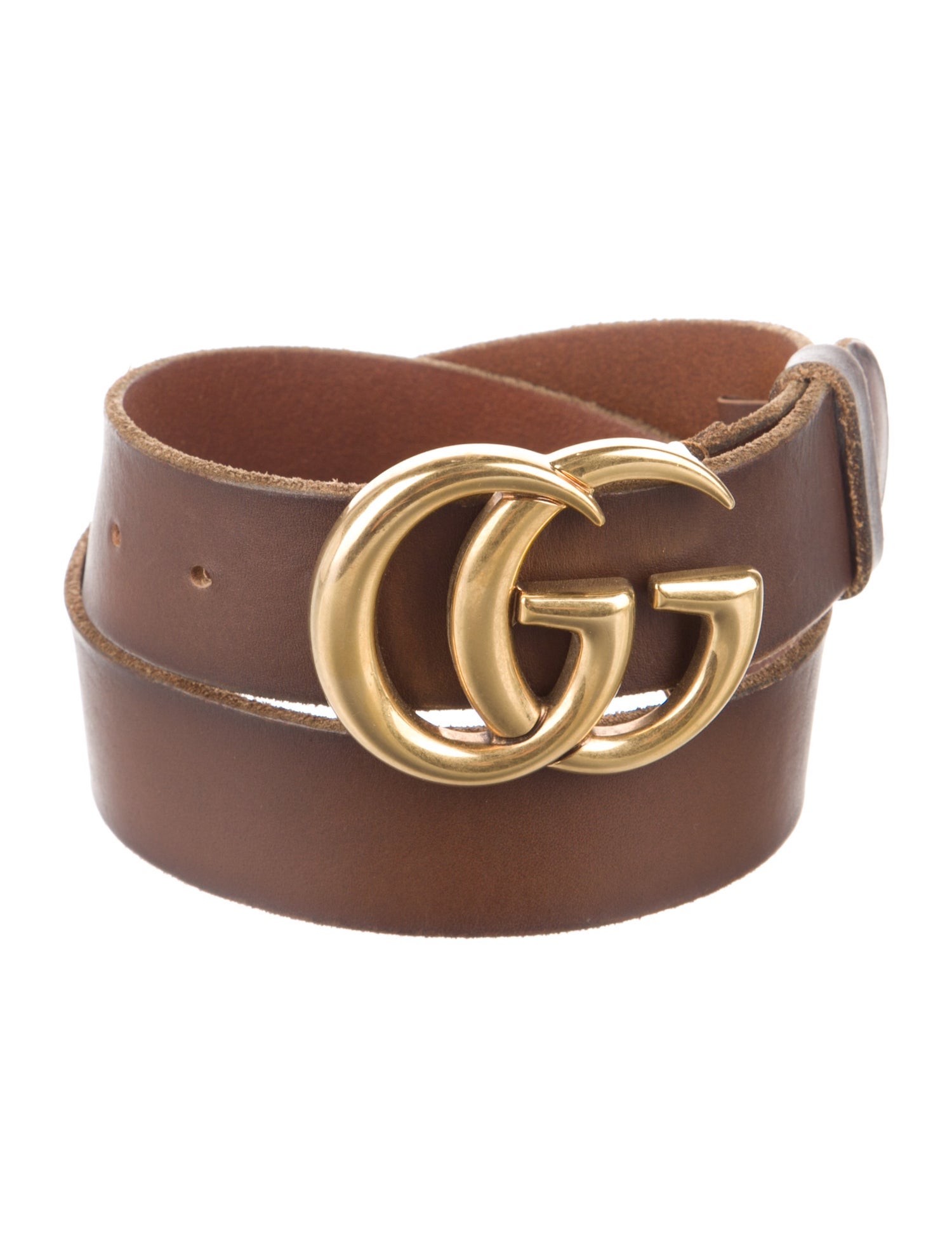 Gucci Leather belt with Double G buckle Double G Logo Belt