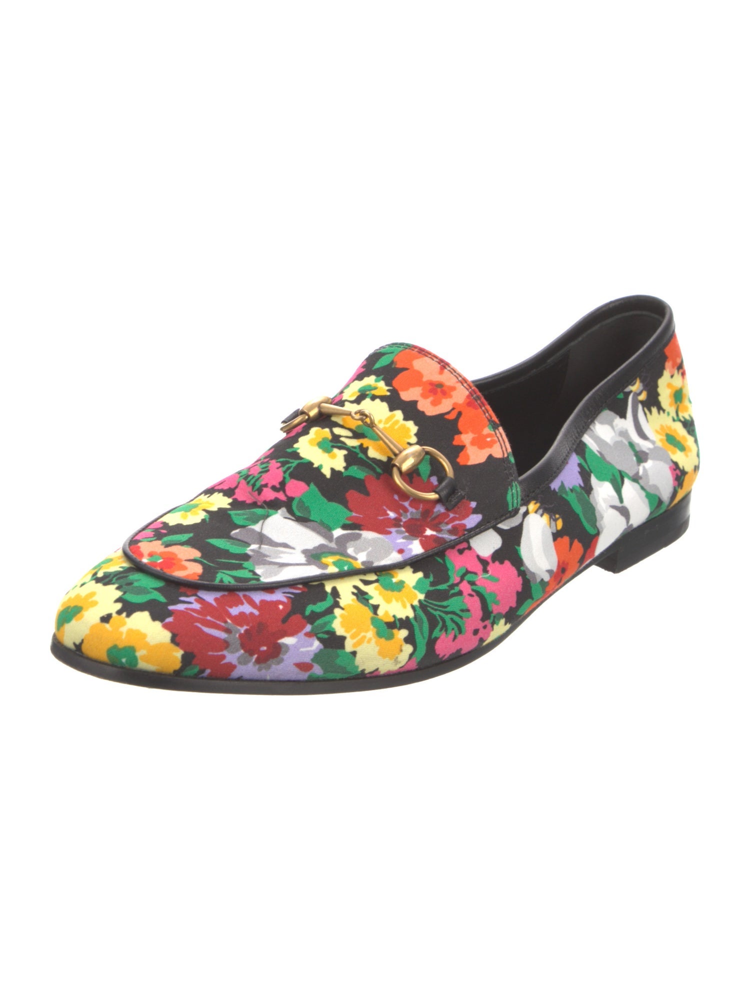 Gucci 1955 Horsebit Accent Leather Trim Embellishment Loafers