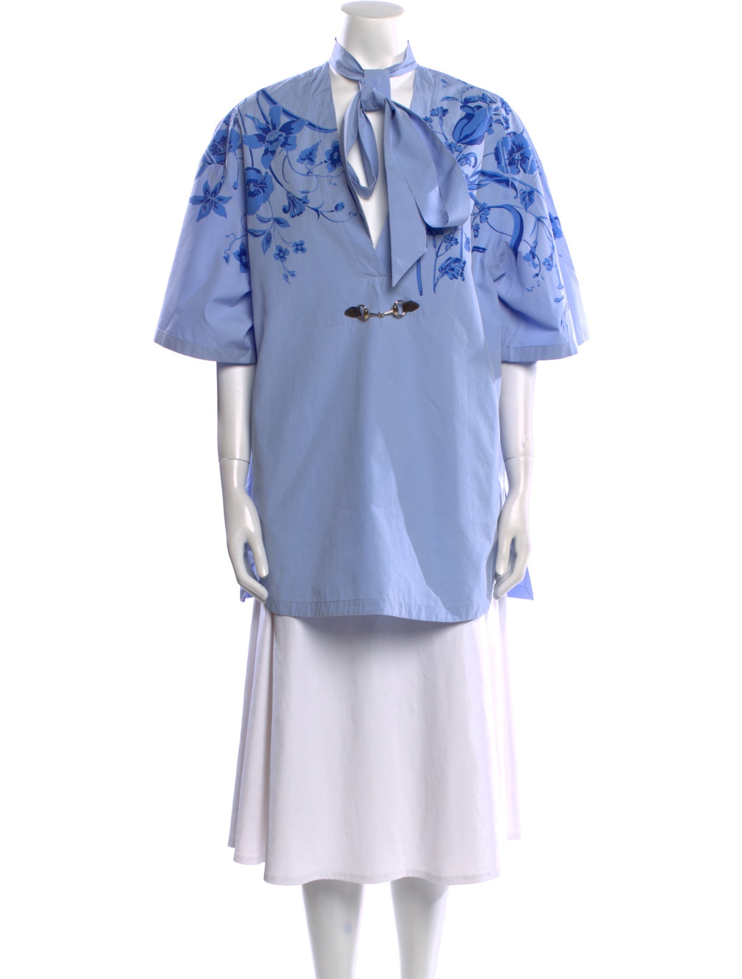 Gucci Poplin V-Neck Tunic