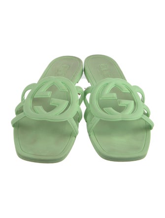 Gucci Interlocking G Logo Rubber Slides