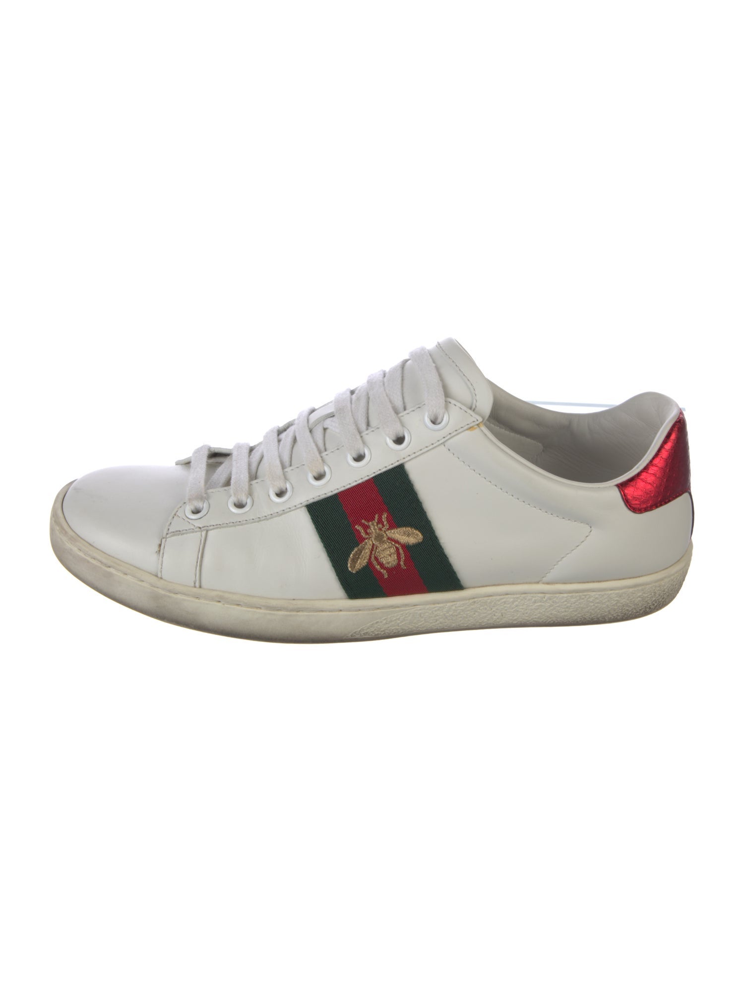 Gucci Web Accent Leather Sneakers