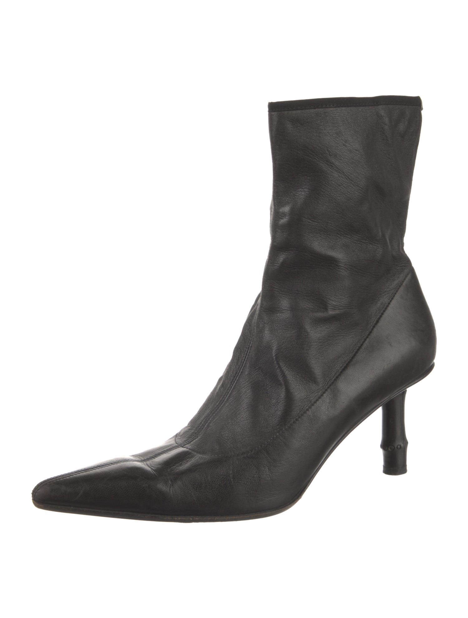 Gucci Bamboo Accent Leather Boots