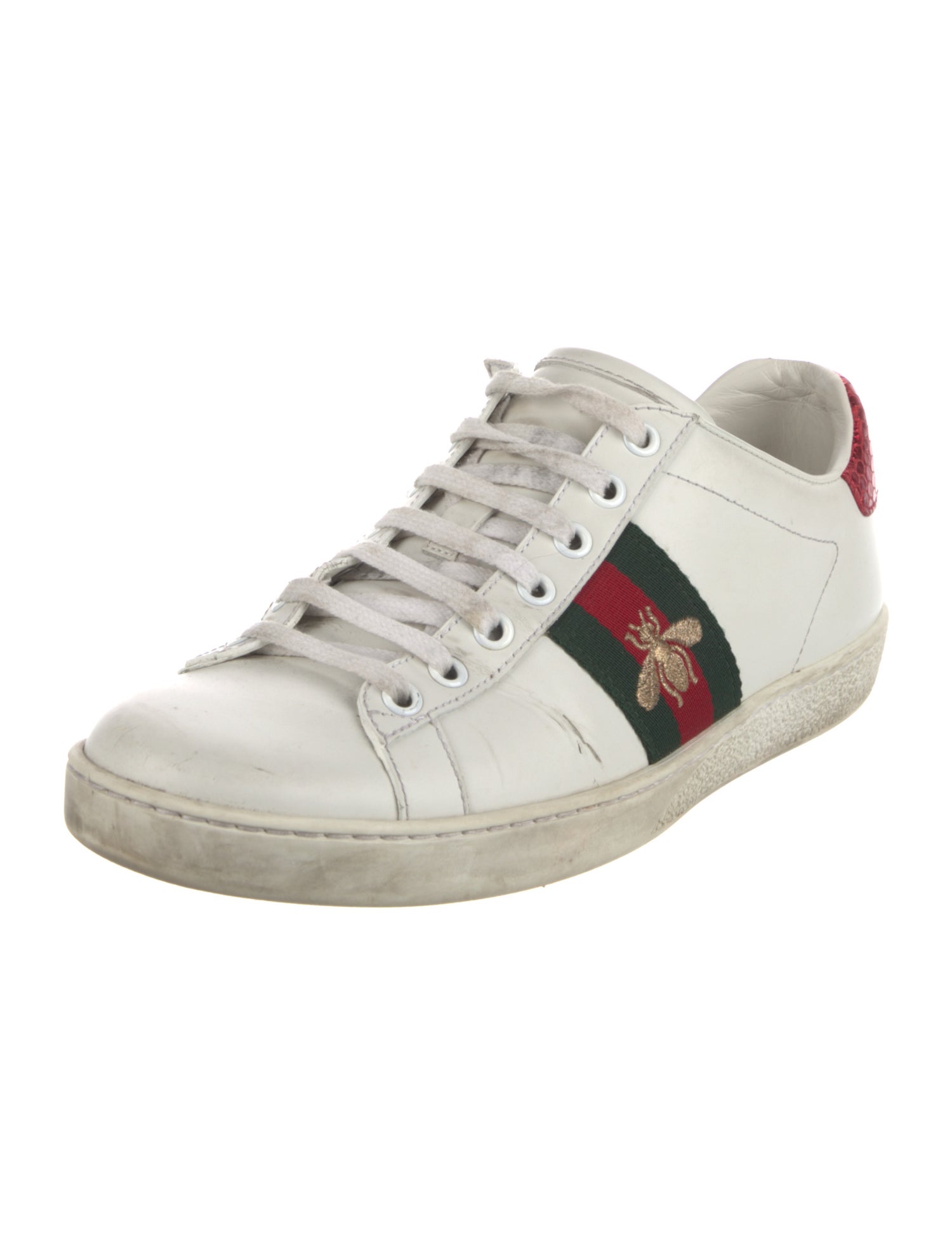 Gucci Web Accent Leather Sneakers