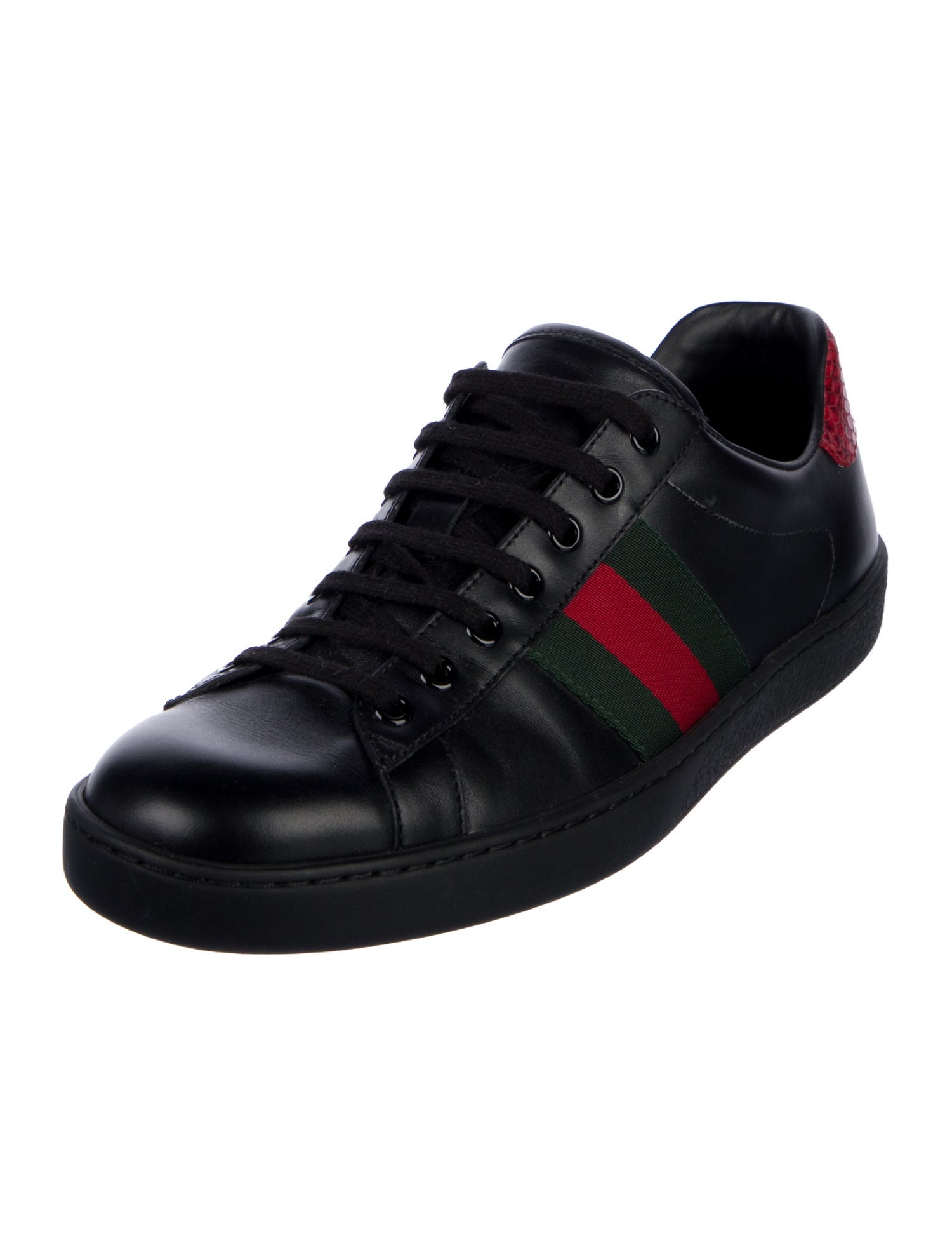 Gucci Web Accent Leather Sneakers