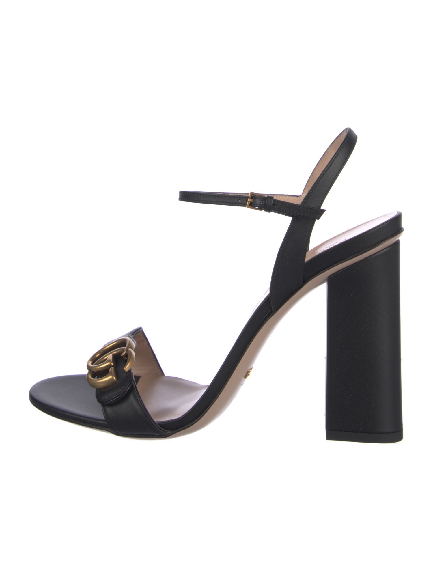 Gucci Double G Logo Leather Sandals