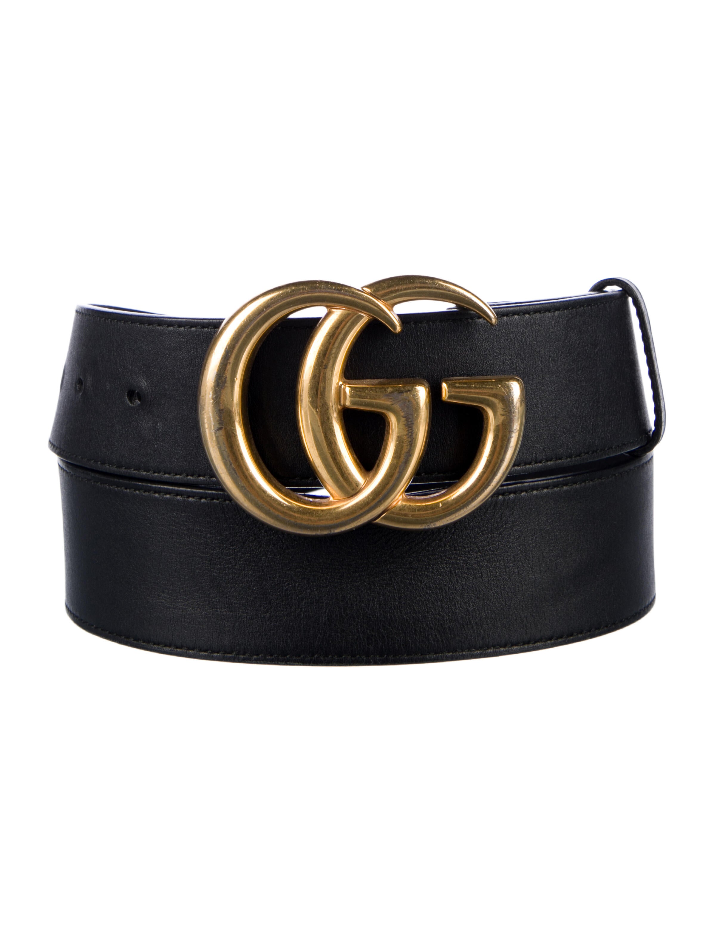 Gucci Double G Logo Leather Belt