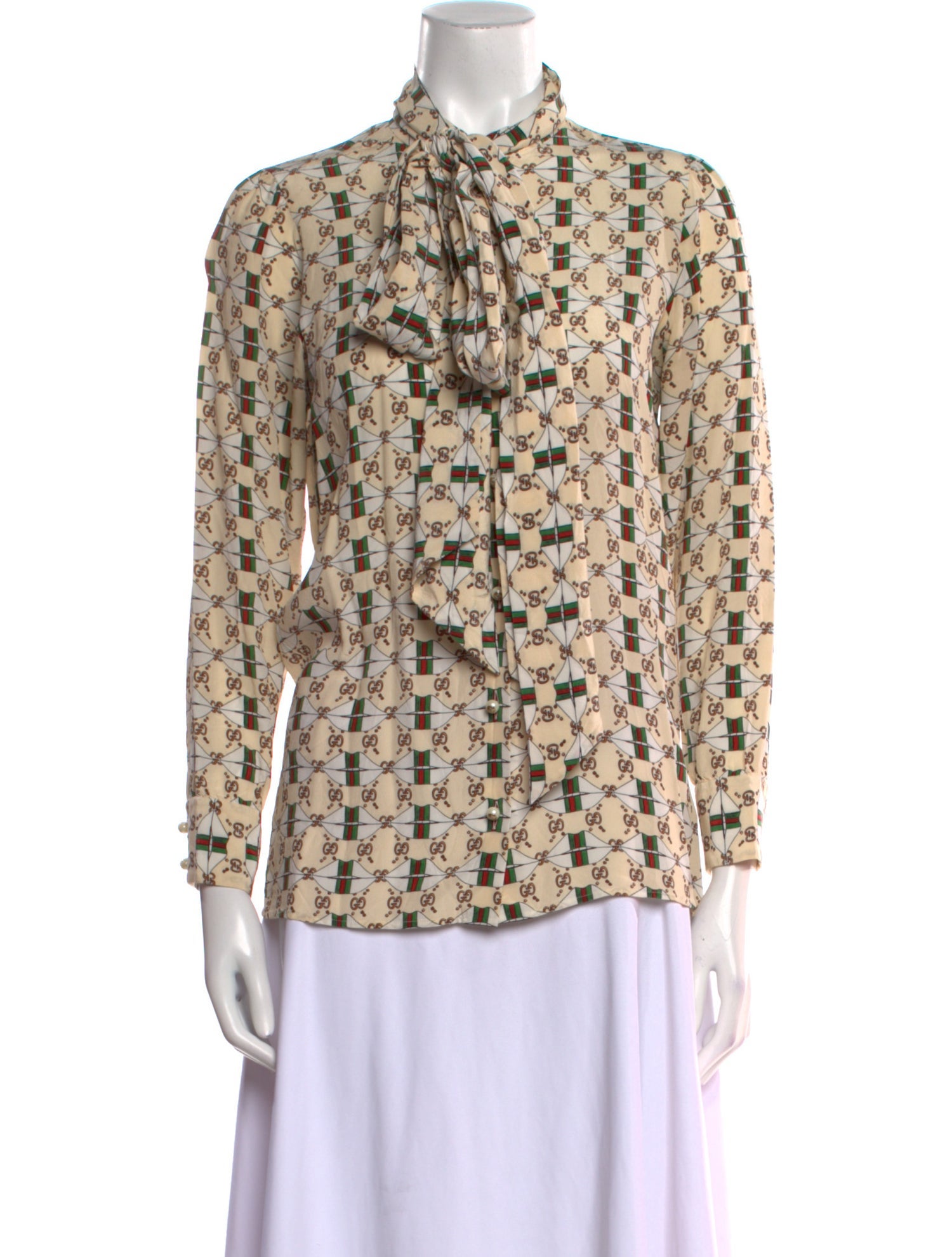 Gucci 2017 Silk Button-Up Top