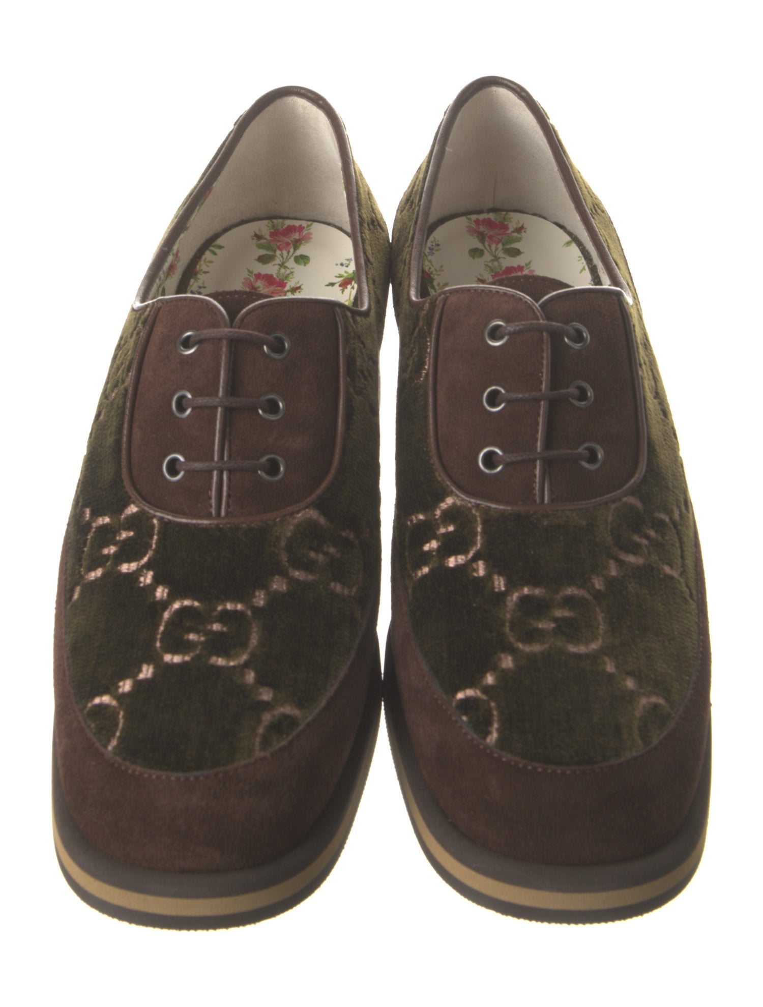 Gucci GG Logo Velvet Oxfords