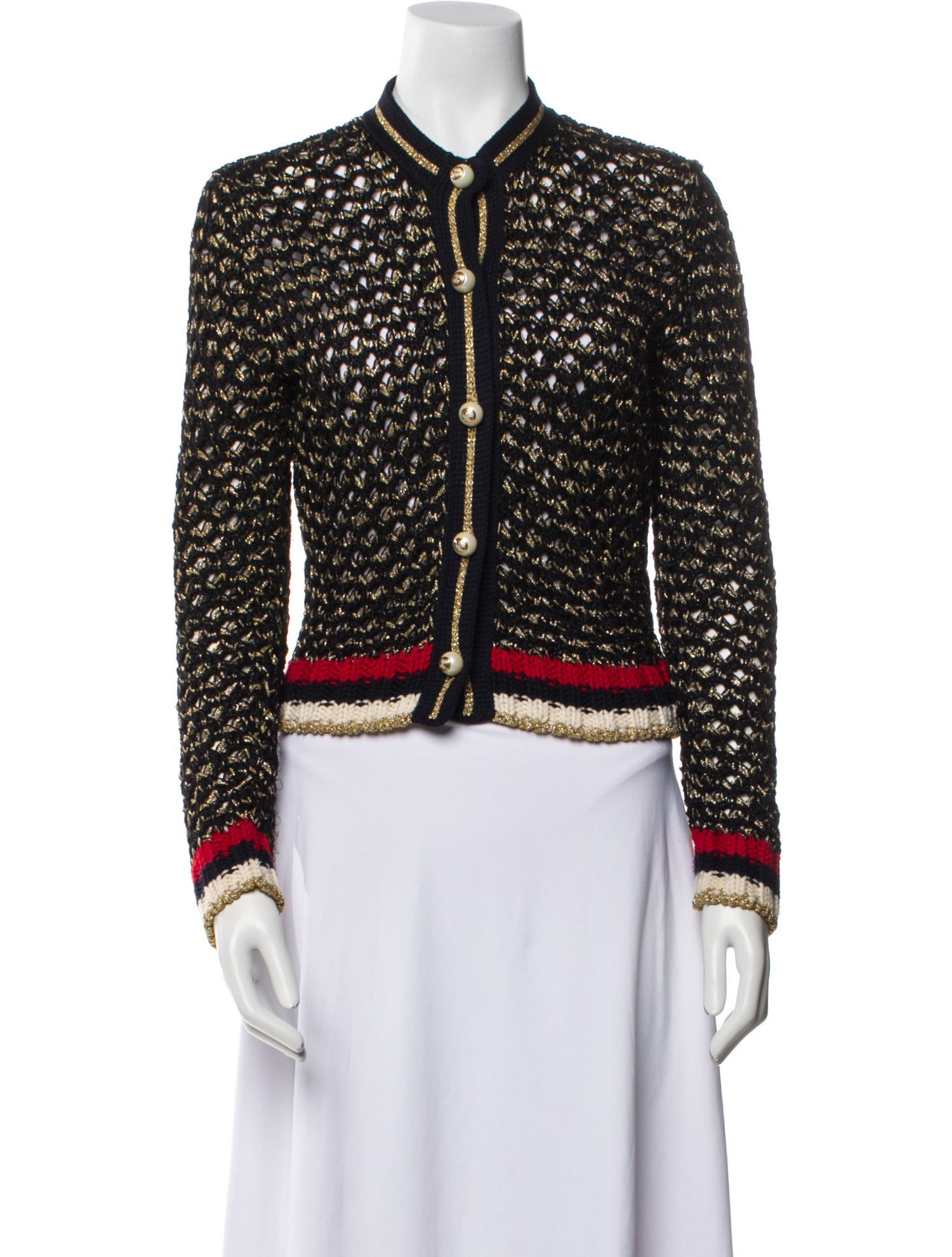 Gucci Striped Mock Neck Sweater