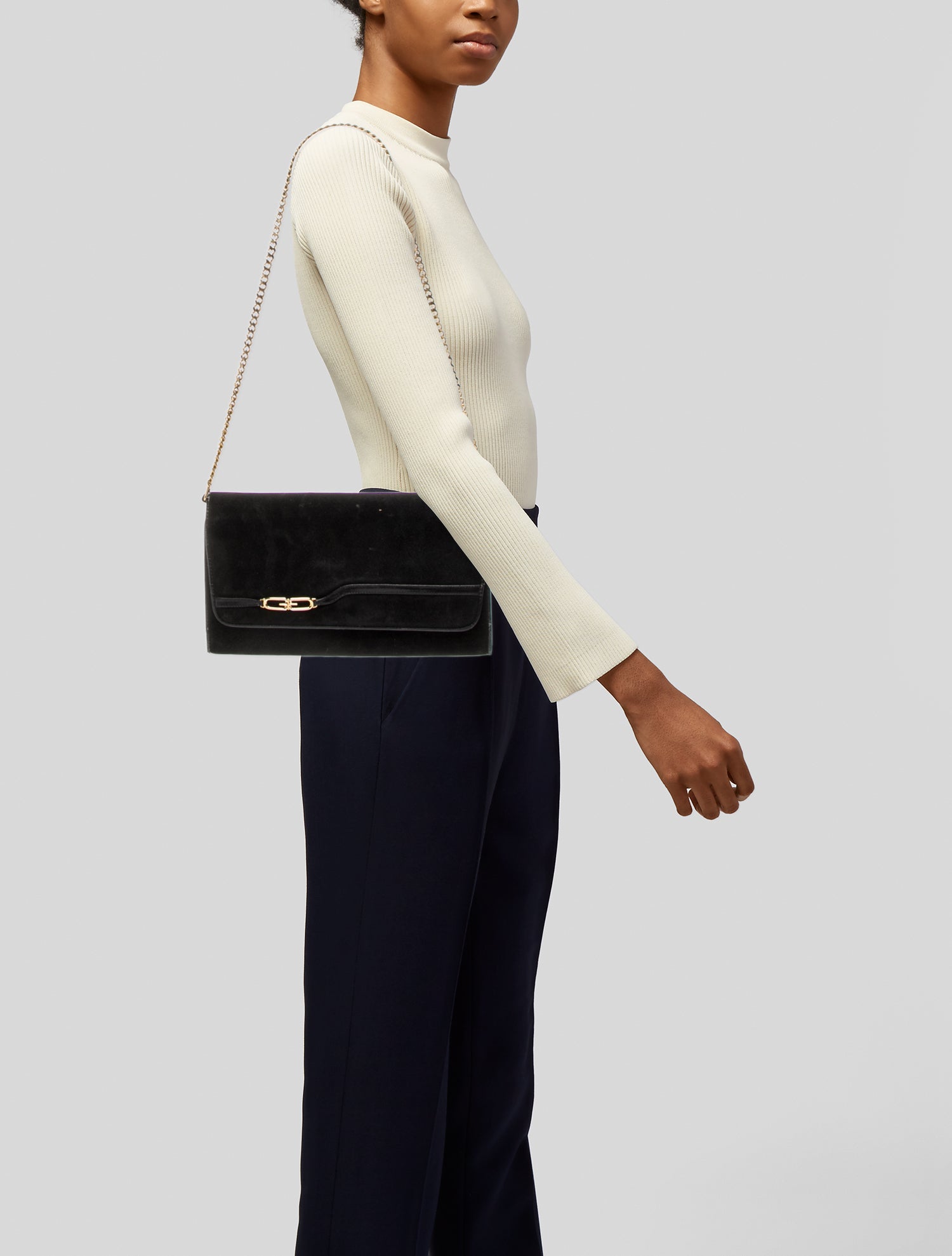 Gucci Suede Suede Shoulder Bag Small Vintage