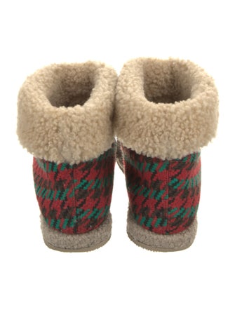 Gucci Horsebit Accent Houndstooth Print Boots