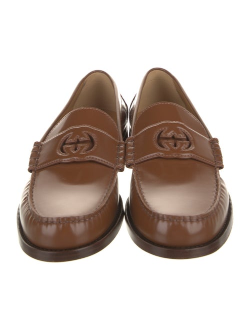 Gucci Web Accent Leather Loafers