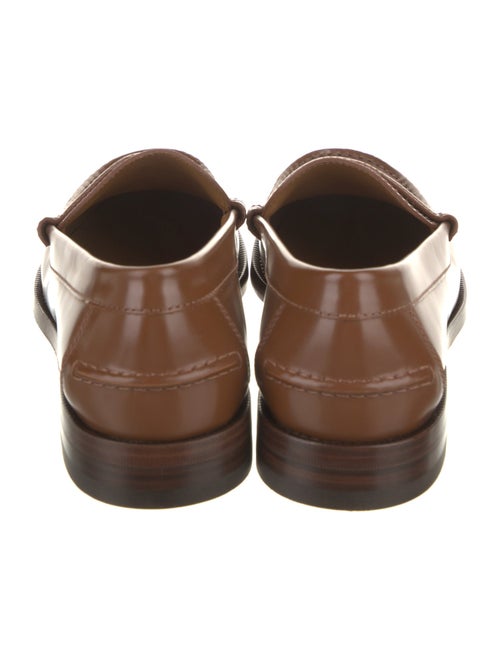 Gucci Web Accent Leather Loafers